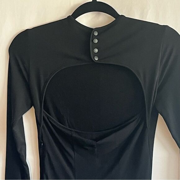Women's Rag & Bone Black Long Sleeve Mini Dress with Back Cutout - Picture 6 of 9